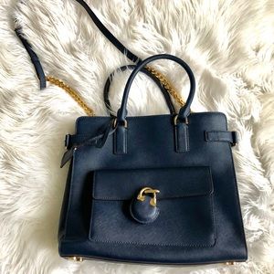 Navy Blue Michael Kors Hamilton Purse